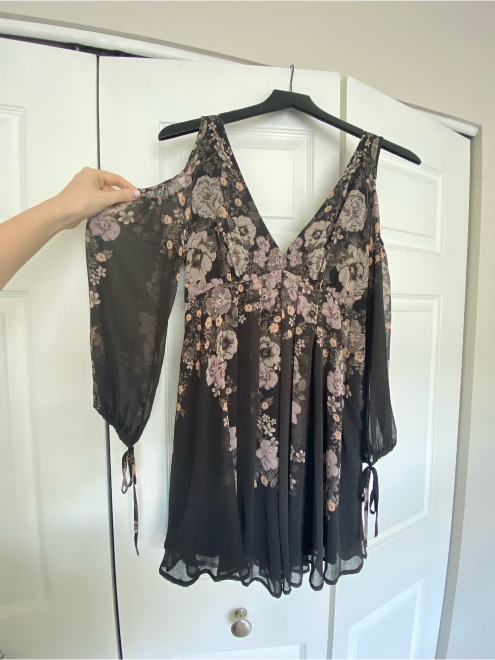 Free People Penny Lover Floral Cold-Shoulder Mini Dress